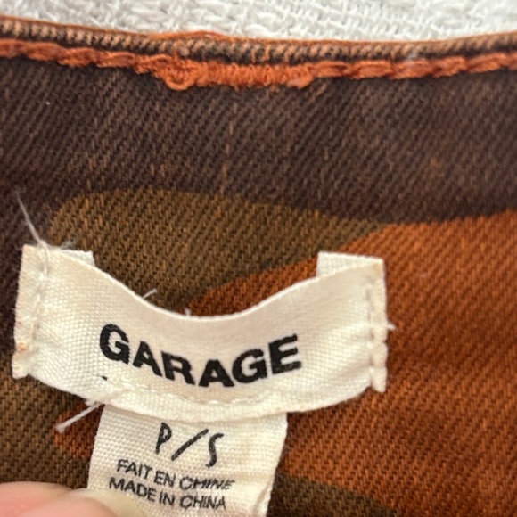 Garage size Small orange denim stretchy Camouflage Skirt with cargo pockets - Picture 6 of 17